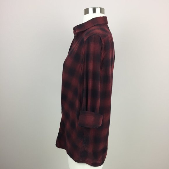 Allsaints Kayla Shirt Crossover Plaid Flannel 4 - Picture 3 of 9